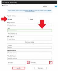 Captura tus datos fiscales en el formulario