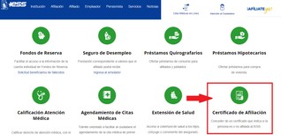 Selecciona Certificado de Afiliación
