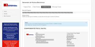 Verifica los datos del Comprobante Fiscal Digital y los Datos del Cliente
