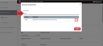 Introduce el código E.S en los Datos de la Estación
