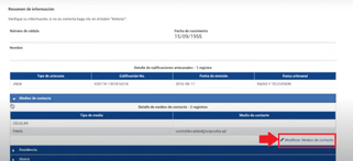 Revise el resumen de la información suministrada