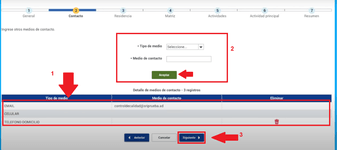 Verifica los medios de contacto