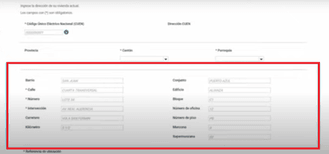 Complete los datos de residencia