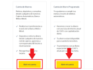 Seleccione el tipo de cuenta que quieres abrir