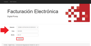 Introduce los datos del ticket de consumo que te solicitan