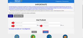 Introduce los datos de facturación solicitados
