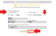 Añade los datos fiscales y el Uso de CFDI