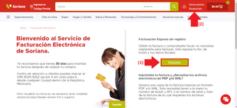 Ingresa al portal de facturación de Soriana