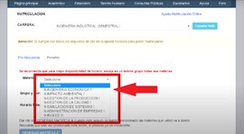Escoge las materias