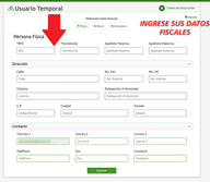 Proporciona tus datos fiscales