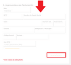 Ingresa los datos fiscales exigidos