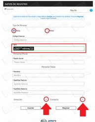 Escoge el tipo de persona a registrar e ingresa tu información fiscal (si no posees un registro)