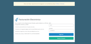 Ingresa al sistema de facturación PINFRA