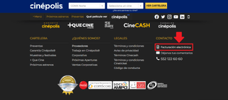 Ingresa al sitio web de Cinepolis
