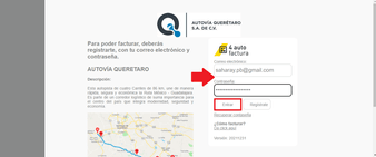 Entra a tu cuenta en el sistema de facturación
