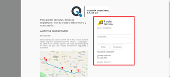 Accede a la página de Facturación AQSA