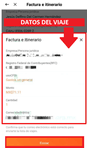 Confirma los datos del viaje a facturar