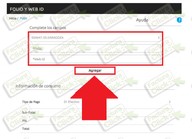 Introduce los datos de Estación de servicio, Folio y Web ID del ticket
