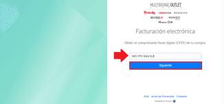 Especifica la clave para facturar de tu ticket de compra