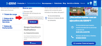 Introduce el Nombre de la Estación de Servicio