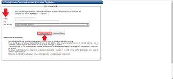 Introduce tu RFC, el ITU y Uso del CFDI