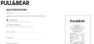 Acceder a la plataforma de facturación Pull&amp;Bear