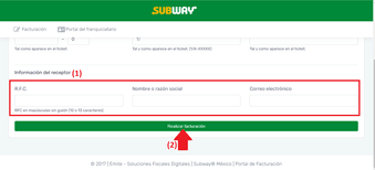 Introduce la información fiscal del cliente