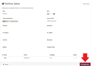 Reafirma toda la información del cliente
