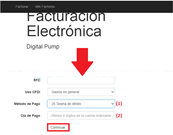 Especifica el RFC, Uso de CFDI y Método de pago
