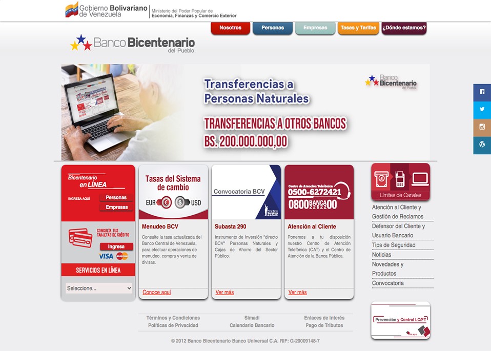 Banco bicentenario en linea